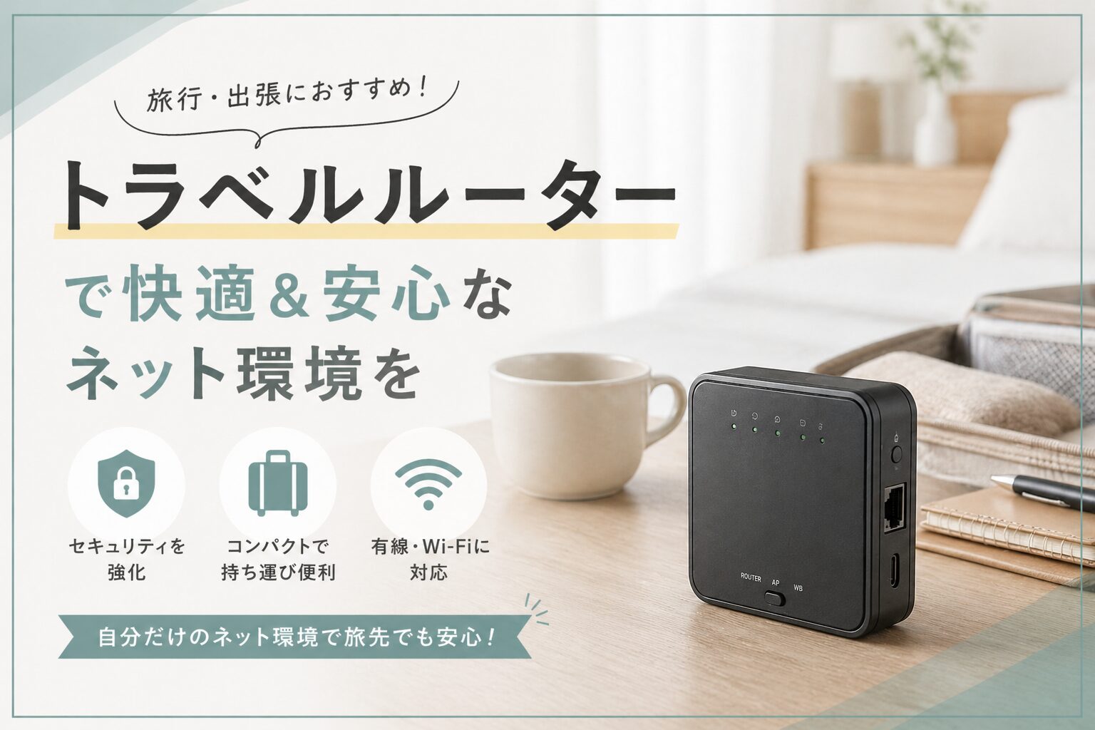 旅行・出張の必需品！トラベルルーターで安心・快適なネット環境を